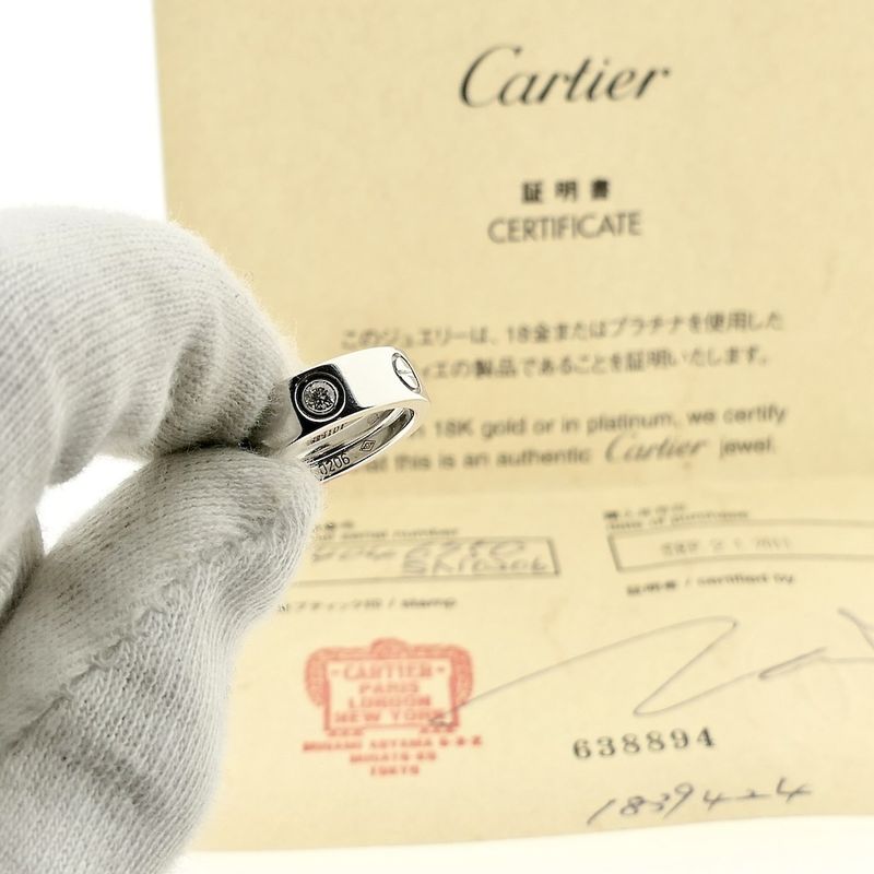 Image 8 of White gold LOVE ring set with diamond; Cartier