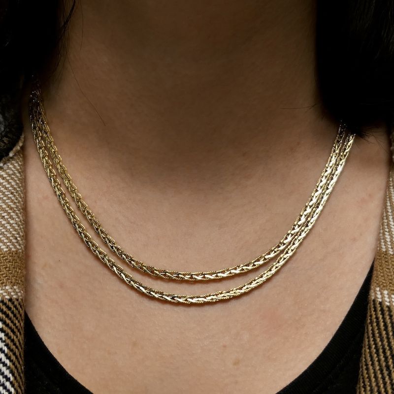 Image 1 of Gold foxtail link necklace