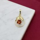 Image 2 of Two-tone gold pendant | Floral design