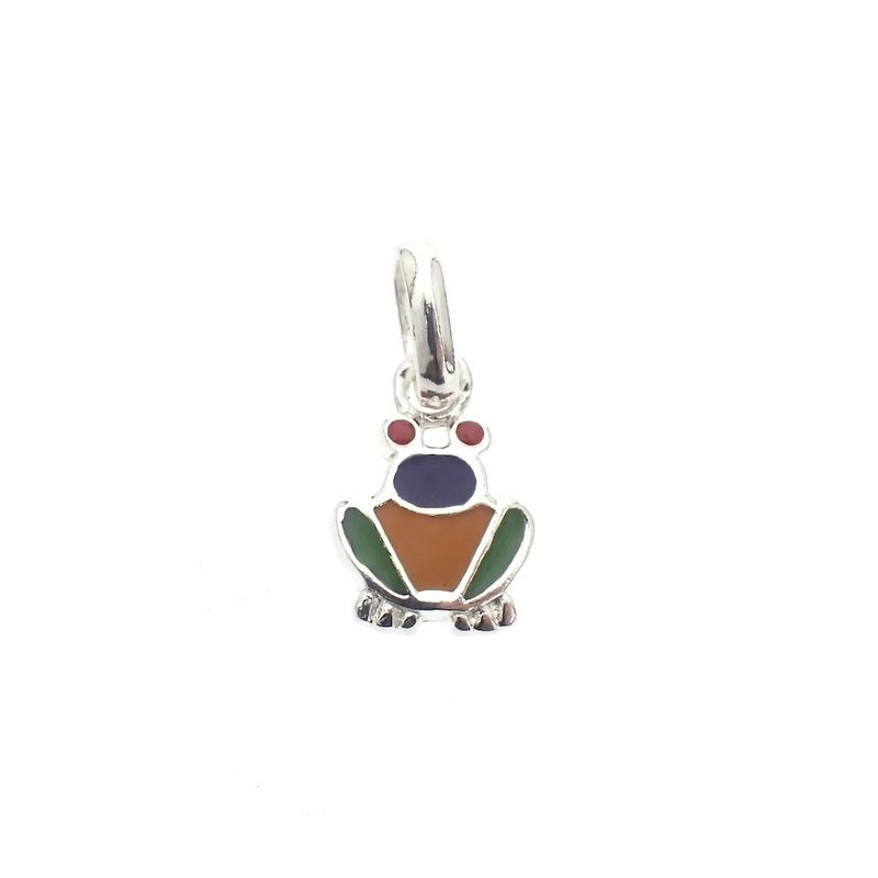 Image 1 of Silver charm; Frog