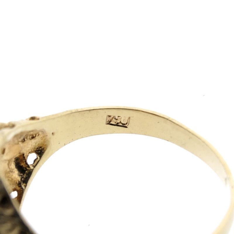 Image 5 of Gold ring with synthetic orange sapphire