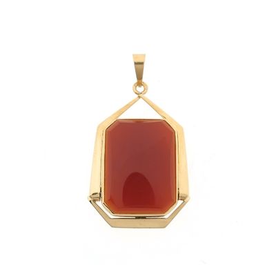 Image 1 of Vintage gold pendant with carnelian.