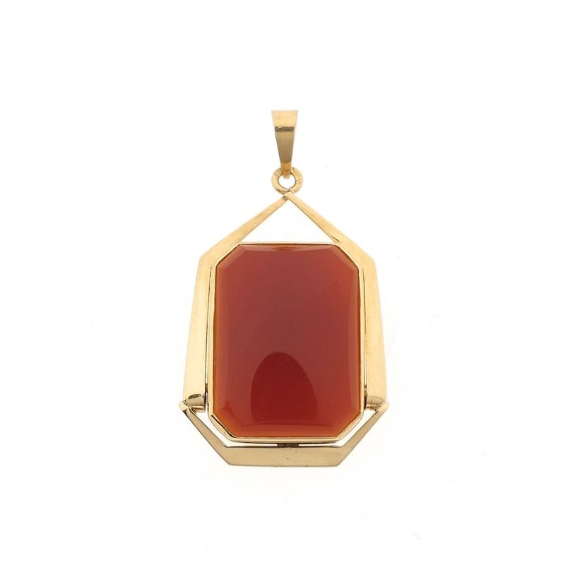 Image 1 of Vintage gold pendant with carnelian.