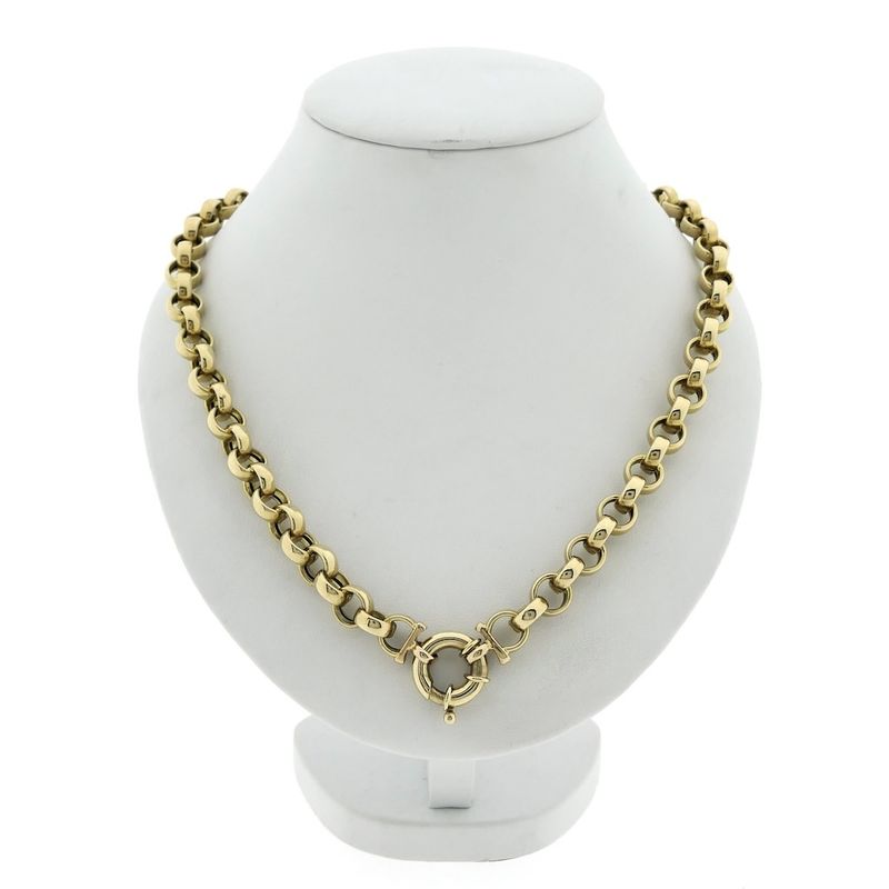 Image 1 of Gold jasseron link chain | 46 cm