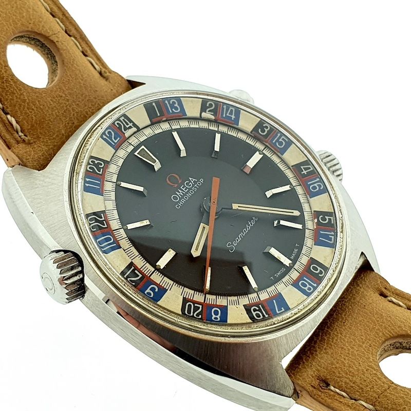 Image 3 of Omega Chronostop 120m 'Roulette'; Vintage heren horloge