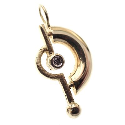 Image 2 of Golden fantasy pendant with diamond 0.02 ct.