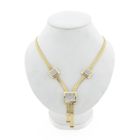 Image 1 of Gold Flat Snake Link Necklace with Zirconia