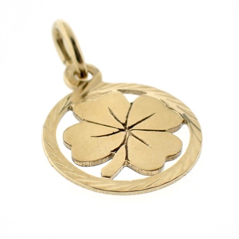 Image 3 of Gold pendant of a four-leaf clover