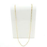 Gold long Figaro link chain