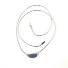 Image 4 of White gold necklace with diamond and triple opal | 42 cm