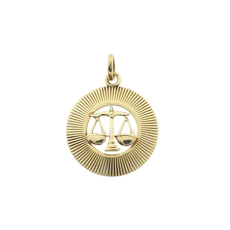 Image 1 of Gold zodiac sign pendant; Libra | Fabiola
