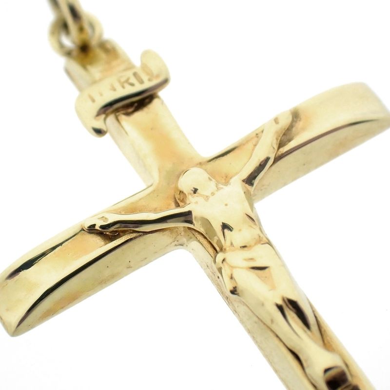 Image 7 of Gold pendant of cross with corpus | INRI