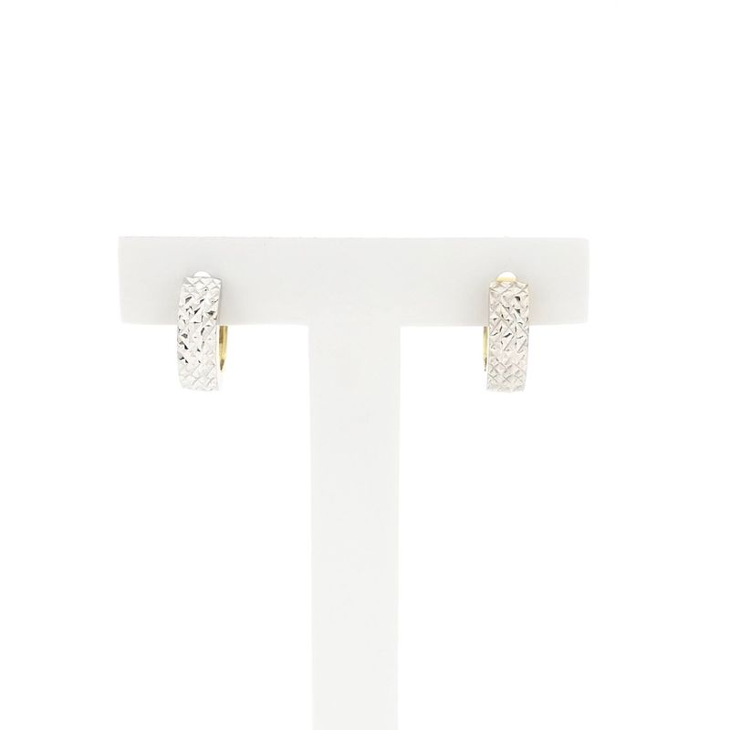 Image 1 of Bicolor Gold Hoop Earrings; Ø 12.9
