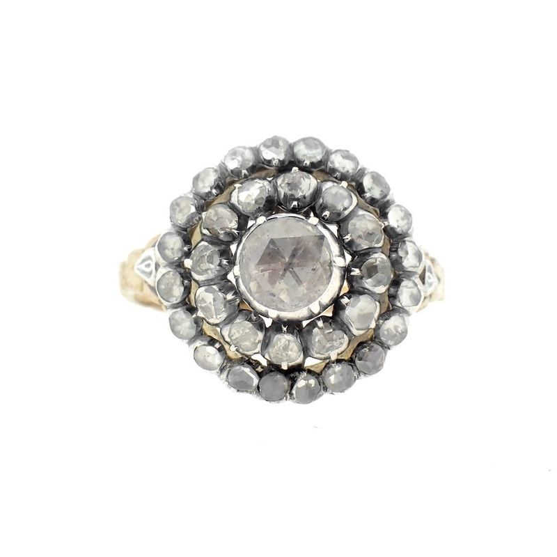 Image 5 of Victorian cocktail ring with rose-cut diamonds | approx. 0.94 ct.
