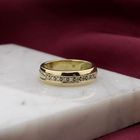 Image 2 of Gold ring with diamonds; 0.10 ct.