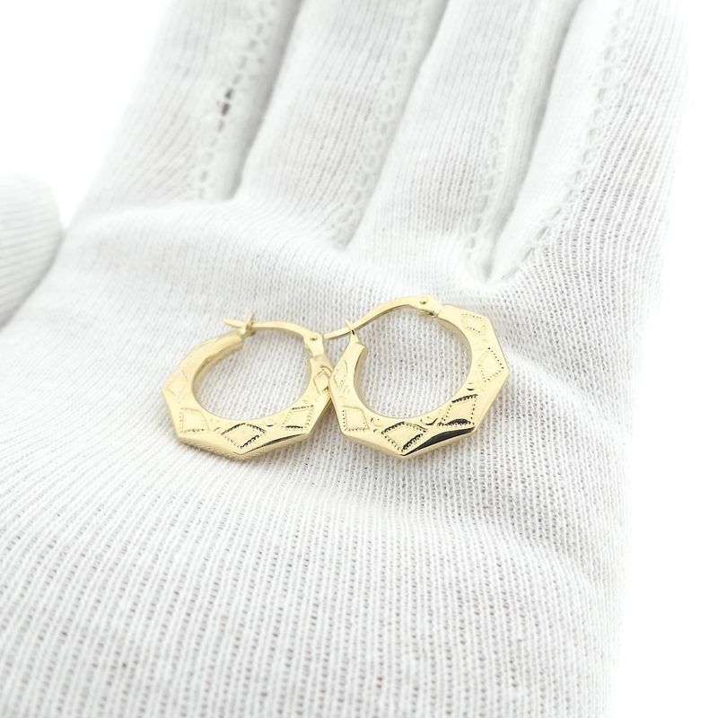 Image 10 of Gold lapidary earrings | Ø 19.5 mm