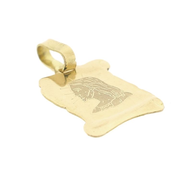 Image 3 of Gold pendant of the face of Jesus on parchment