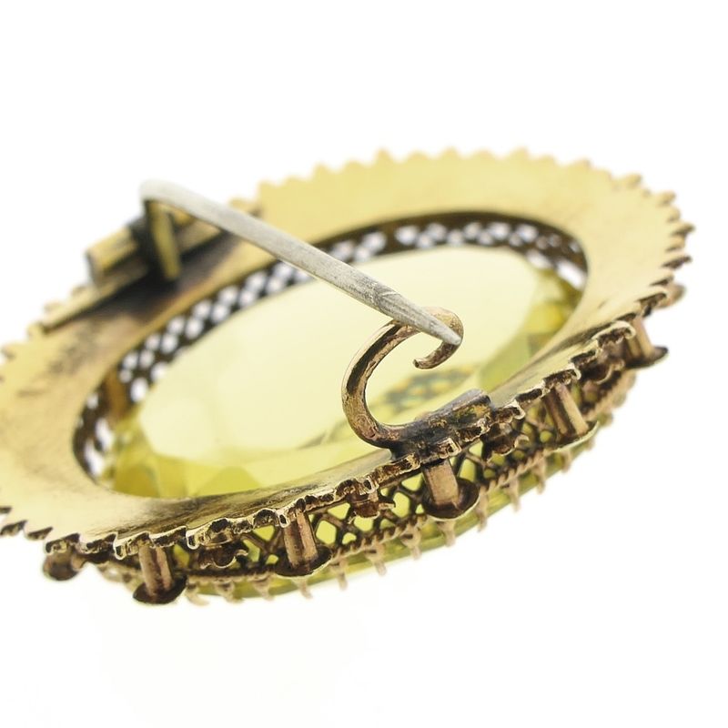 Image 6 of Antique gold brooch with Heliodor