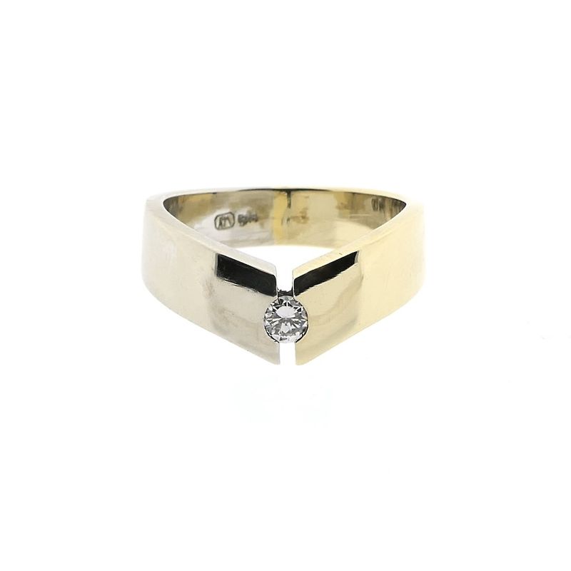 Image 3 of Two-tone gold ring with diamond