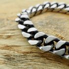 Image 3 of Silver robust gourmet link bracelet; Men | 21.5 cm