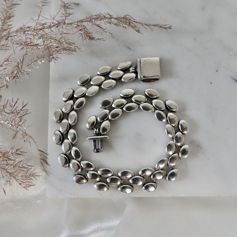 Image 8 of Silver unique oval link bracelet | 19.5 cm