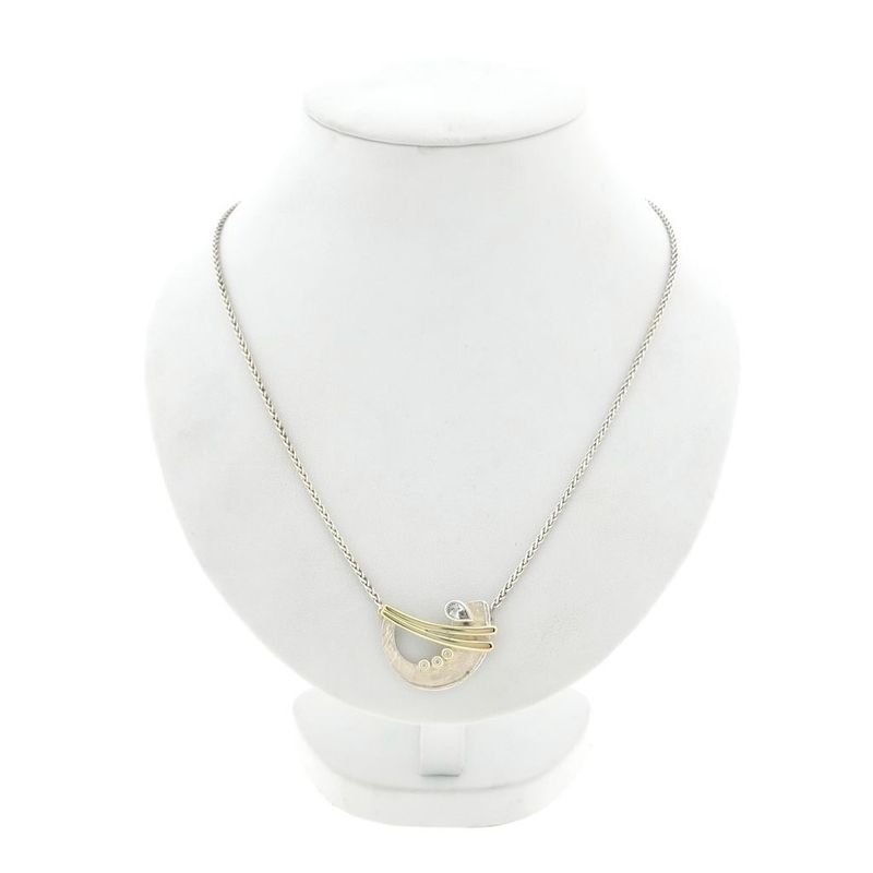 Image 1 of Silver Necklace with Fixed Pendant