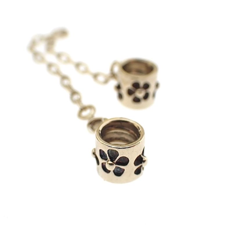 Image 3 of Pandora safety chain; Gold; Flowers | 7 cm