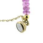 Image 5 of Gold beaded bracelet with pink sapphire | 19 cm