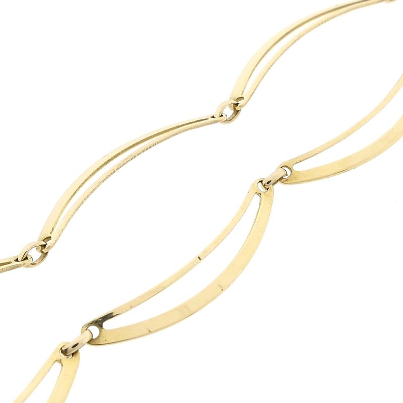 Image 7 of Tricolor gold navy link necklace | 51 cm