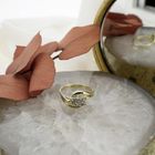 Image 2 of Golden fantasy ring with diamonds 0.18 ct.