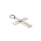 Image 3 of White gold cross pendant with diamond | 0.01 ct.