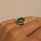 Image 1 of Vintage gold ring with chrysoprase
