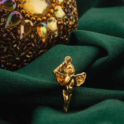 Image 2 of 18 carat gold pendant of an angel