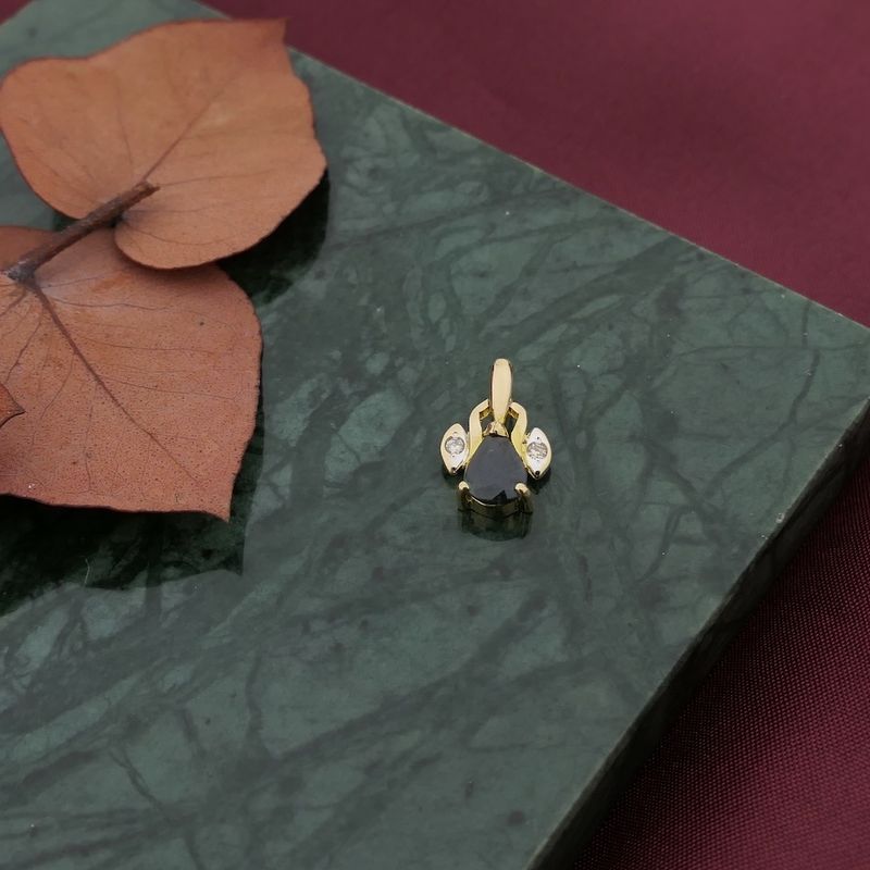 Image 6 of 18K sapphire and diamond pendant | 0.04 ct.