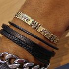 Image 4 of Two-tone gold link bracelet with elephants