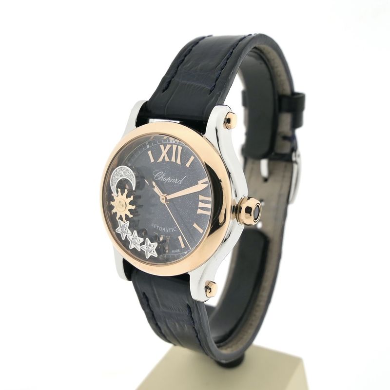 Image 3 of Chopard Happy Sport 'Stars' Automatic 278573; 18k gold/steel women's watch with diamonds