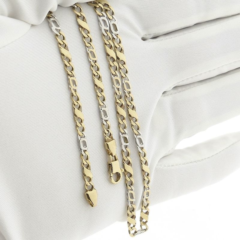 Image 8 of Two-tone gold Figaro link chain