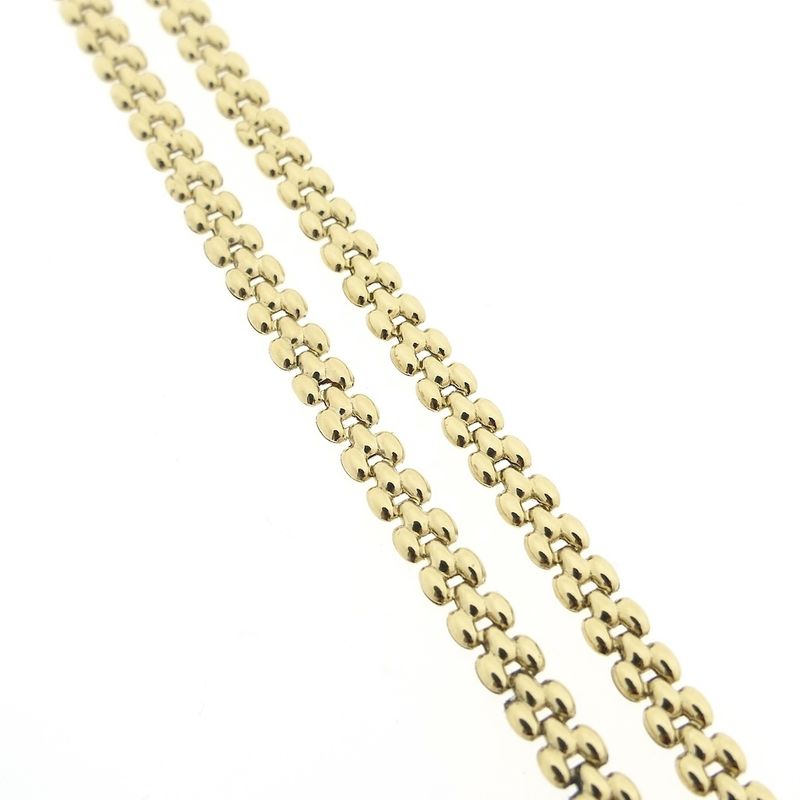 Image 8 of Bicolor gold Bismarck link necklace with fixed pendant