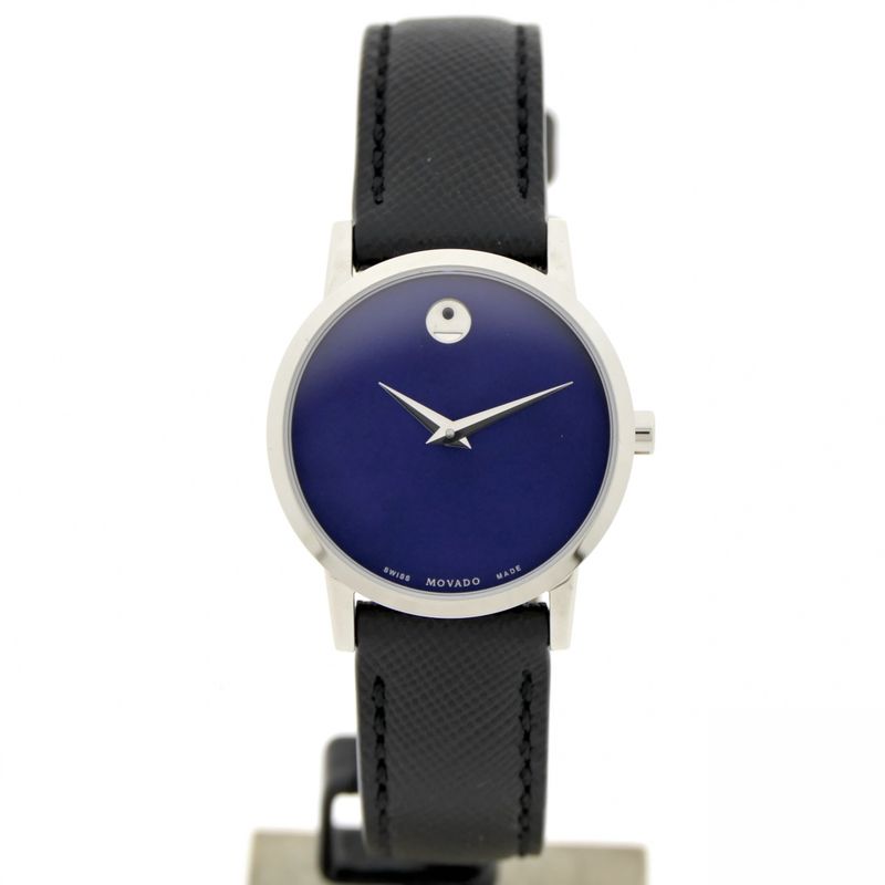 Image 1 of Movado Museum Classic; Steel women's watch with blue 'Mother of Pearl' dial; 0607422