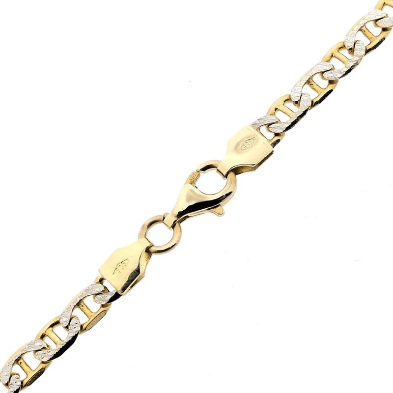 Image 6 of Two-tone gold navy link necklace; Men's | 51.5cm