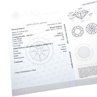 1.00 ct. Brilliant cut diamond; Color I; Quality I2 + AIG Certificate