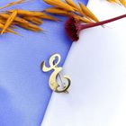 Image 2 of Gold letter brooch; letter E