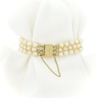 Pearl bracelet with gold clasp; Antique | 20 cm