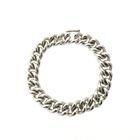 Image 4 of Silver robust gourmet link bracelet | 21 cm