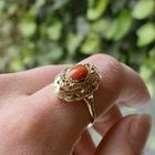 Image 7 of Antique gold ring with red coral