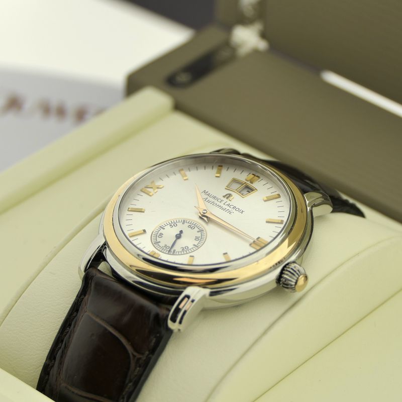 Image 16 of Maurice Lacroix Masterpiece 'Grand Guichet'; Automatic 18k gold/steel men's watch