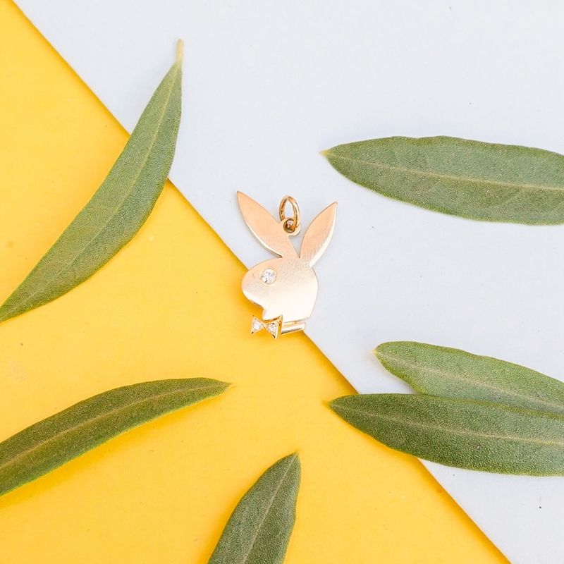 Image 2 of 8 Ct. Playboy bunny pendant with zirconia