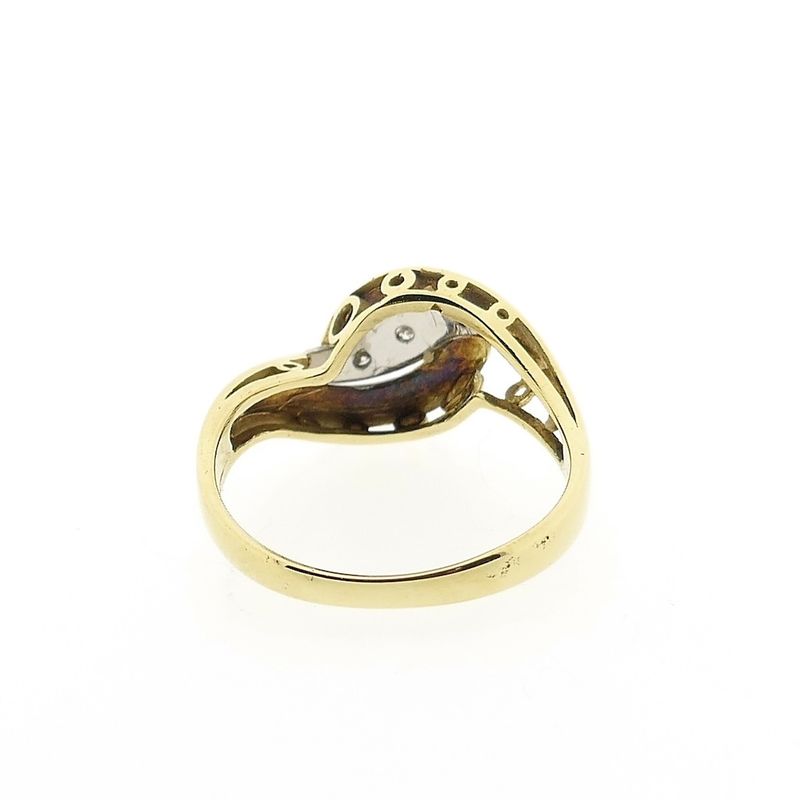 Image 3 of Two-tone gold ring with diamond; 0.06 ct.