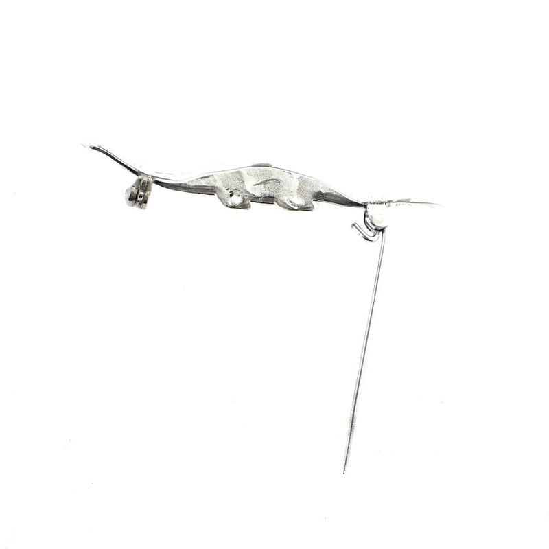 Image 7 of Silver dinosaur brooch