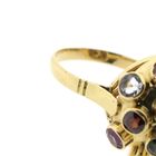 Image 6 of 18 carat gold Sputnik ring with colored stones
